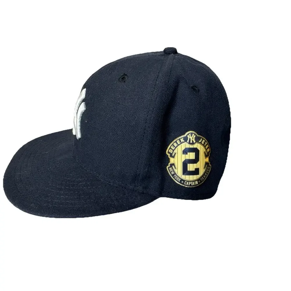 New Era NY Yankees Derek Jeter Hat Retirement Patch 59Fifty Fitted 7 1/8 - Picture 2 of 7